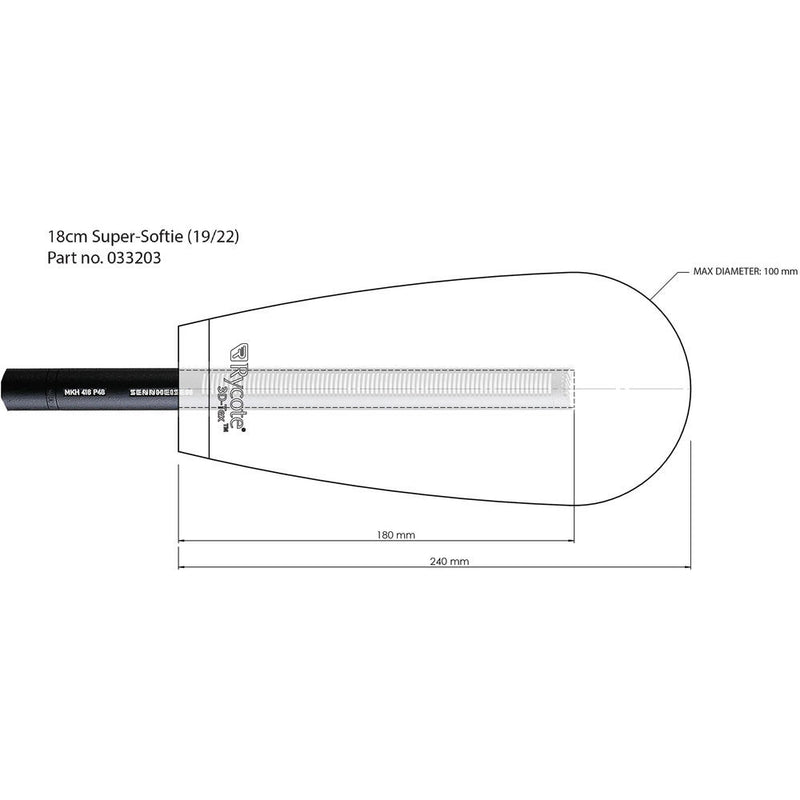 Rycote 18cm Super-Softie Wind Shield for Shotgun Mics (Standard Hole)