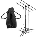On-Stage MS7701B Euroboom Microphone Stand with Bag (3 Stands)