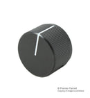 MULTICOMP KB00023 Knob, Round Shaft, 6.4 mm, Aluminium, Round with Indicator Line, 23.8 mm, KLN Series