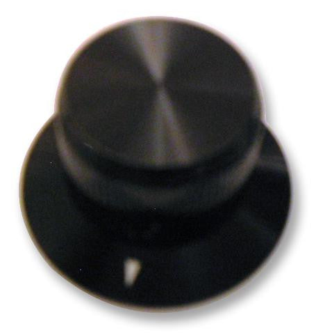 MULTICOMP KB00037 Knob, Round Shaft, 6.4 mm, Aluminium, Round with Indicator Arrow, 28.5 mm