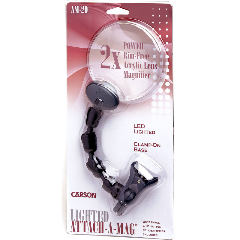 Carson AM-20 2x LED Attach-A-Mag Magnifier