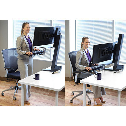 Ergotron WorkFit-S Dual Monitor with Worksurface+ (Black)