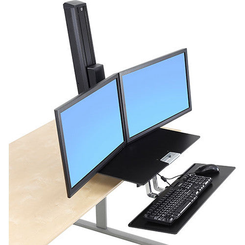 Ergotron WorkFit-S Dual Monitor with Worksurface+ (Black)