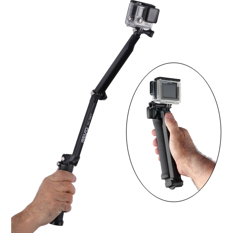 Revo 3-in-1 Adjustable Arm, Grip & Tripod for GoPro