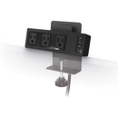 Balt Clamp Mount Outlet & USB Charger with 3 AC Outlets and 2 USB Ports