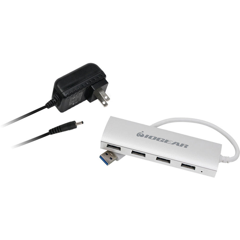 IOGEAR met(AL) USB 3.0 4-Port Hub with Power Adapter