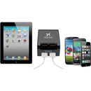 Xuma 4-Port USB Wall Charger with North American and European Adapters