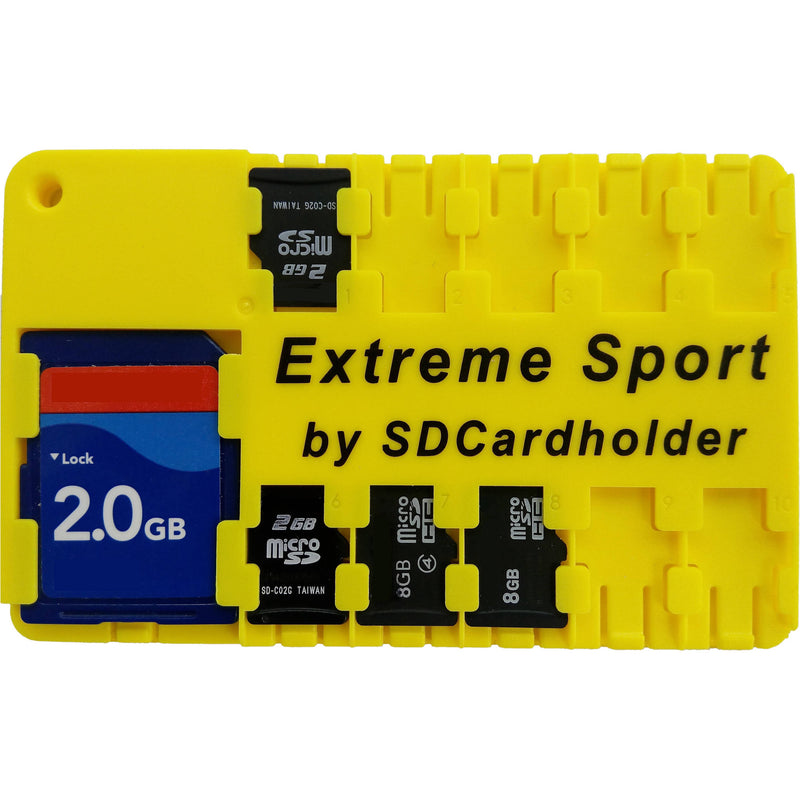 SD Card Holder Extreme Sport Micro SD Cardholder (Yellow)