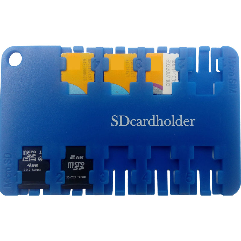 SD Card Holder Micro SIM & Micro SD Card Holder (Blue)