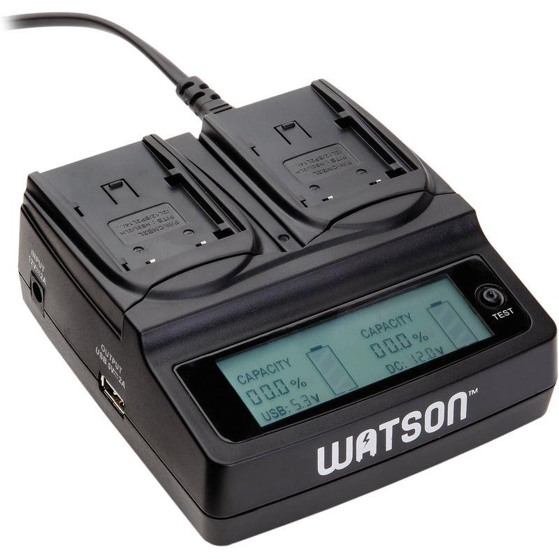 Watson Duo LCD Charger Kit with 2 Battery Adapter Plates for BP-2L14, NB-2L or NB-2LH