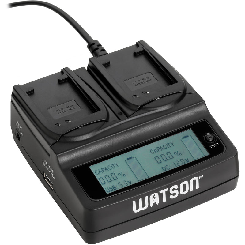 Watson Duo LCD Charger Kit with 2 Battery Adapter Plates for EN-EL12
