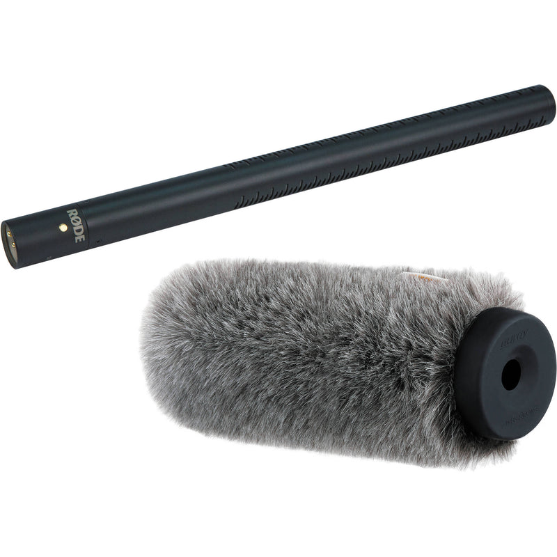 Rode NTG3B RF-Bias Shotgun Microphone and Auray Fur Windshield Kit (Black)