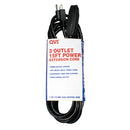 QVS 3-Outlet 3-Prong Power Extension Cord (15', Black)