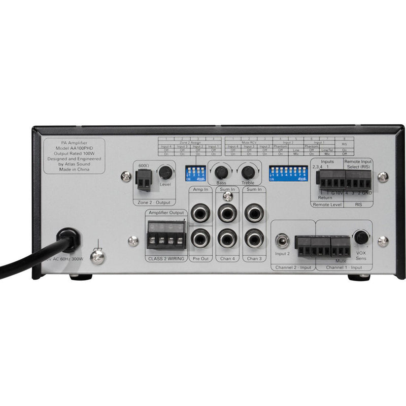 Atlas Sound AA100PHD 4-Input 100W BGM Mixer Amplifier