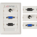 NTW Customizable UniMedia Wall Plate with Personalizable ID Tag (HDMI, VGA & 3.5mm Audio Pass Through)