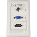 NTW Customizable UniMedia Wall Plate with Personalizable ID Tag (HDMI, VGA & 3.5mm Audio Pass Through)