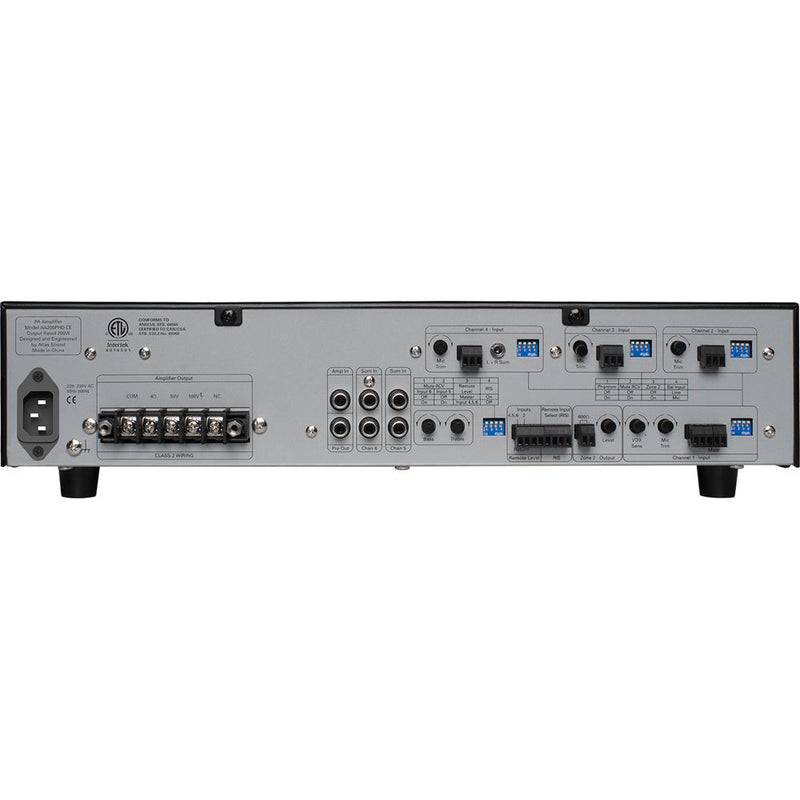 Atlas Sound AA200PHD-CE 6-Input 200W CE-Listed Mixer Amplifier with PHD Automatic System Test