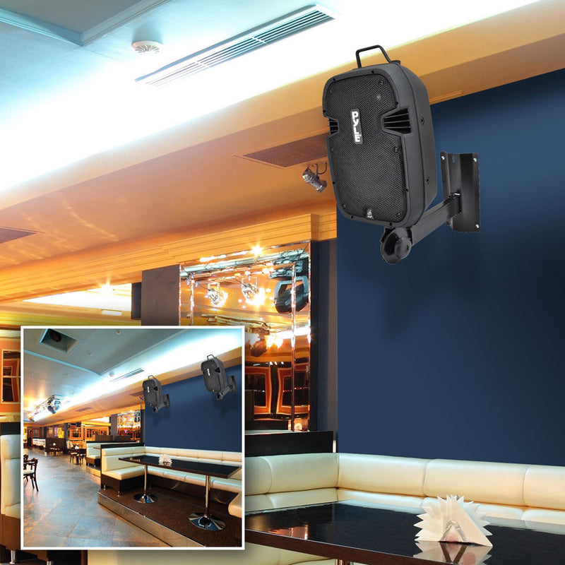 Pyle Pro PSTNDW15 Dual Universal Adjustable Wall Mount Speaker Bracket Stands (Pair)