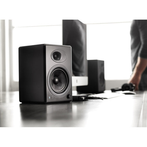 Audioengine A5+ 2-Way Bookshelf Speakers (Satin Black, Pair)