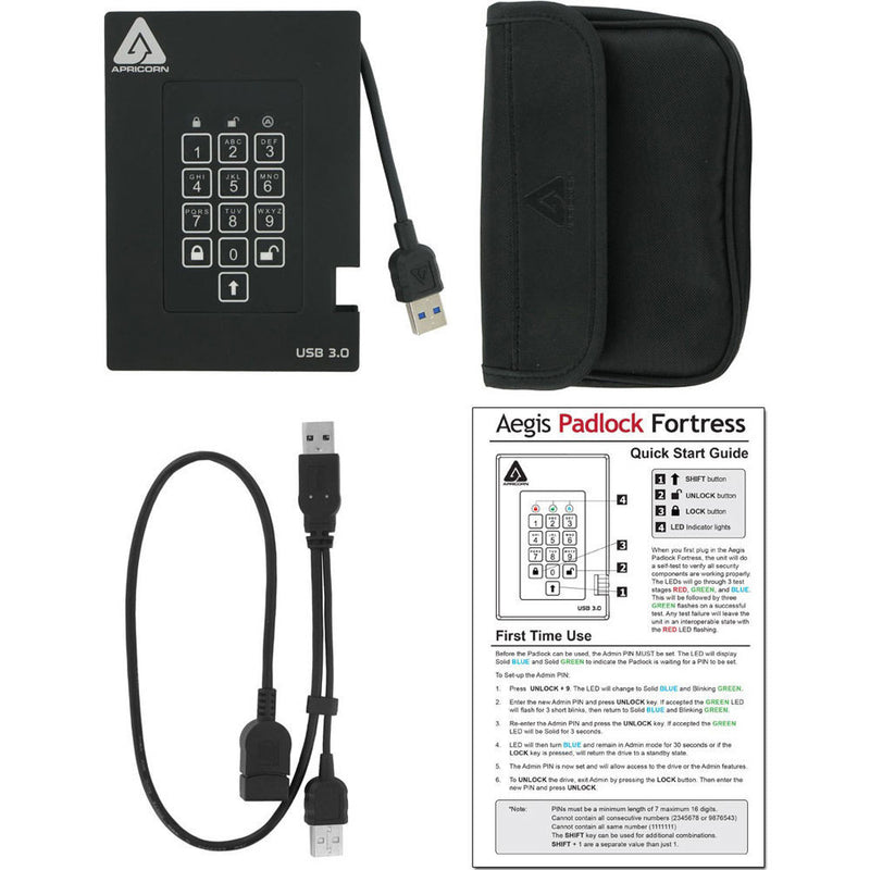 Apricorn 1TB Aegis Fortress Padlock USB 3.0 SSD