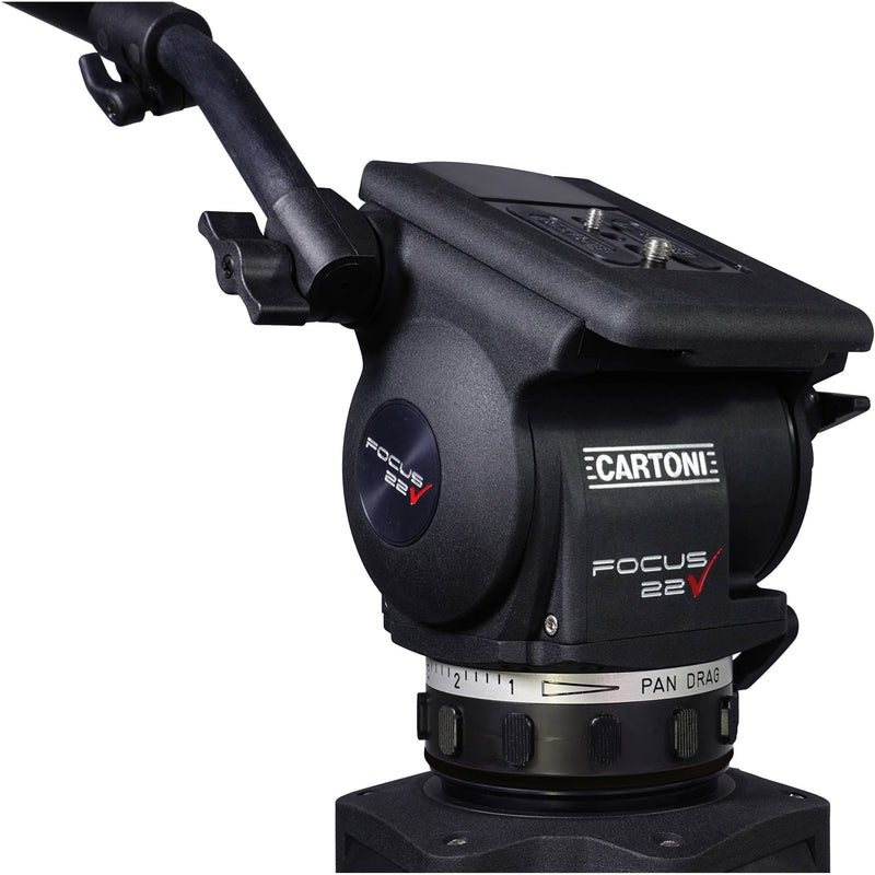 Cartoni Focus 22 Fluid Head with H604 Tripod Legs, Mid-Spreader and 2nd Pan Bar (100mm)
