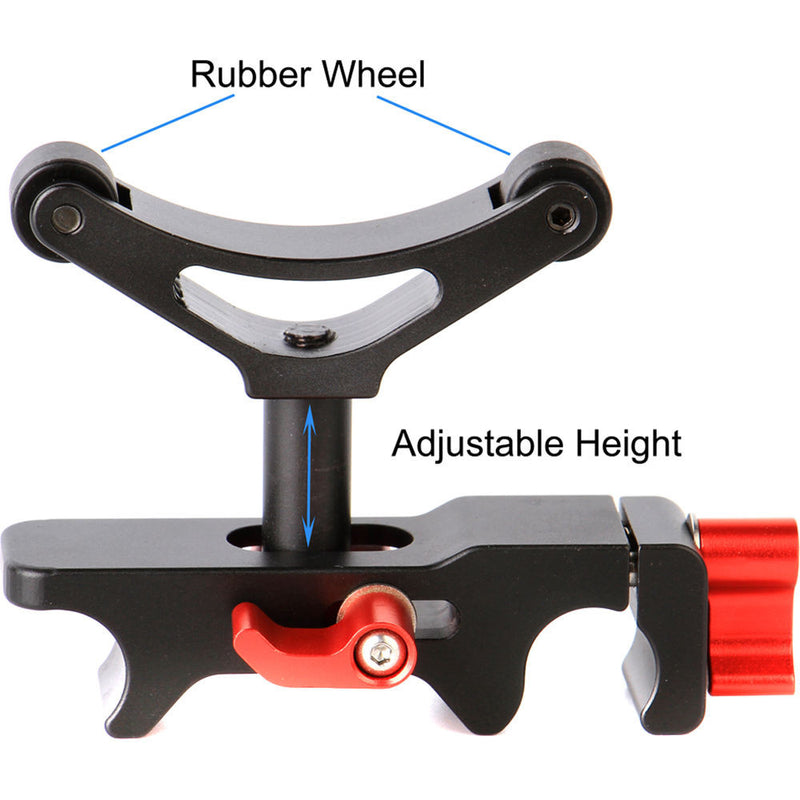 CAME-TV Height-Adjustable Lens Support with 15mm Rod Clamp