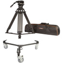 E-Image Two-Stage Carbon Fiber Tripod with GH15 Head & Tripod Dolly Kit (100mm)