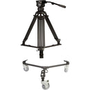 E-Image Two-Stage Aluminum Tripod with GH15 Head & Tripod Dolly Kit (100mm)