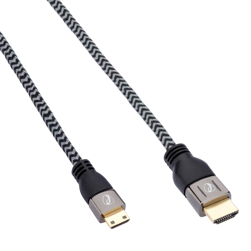 Pearstone Active Braided High Speed Mini HDMI to HDMI Cable with Ethernet - 10' (3 m)