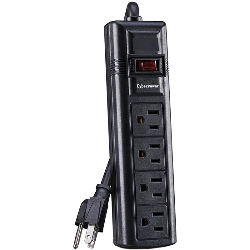 CyberPower CSB404 4-Outlet Essential Series Surge Protector (Black)
