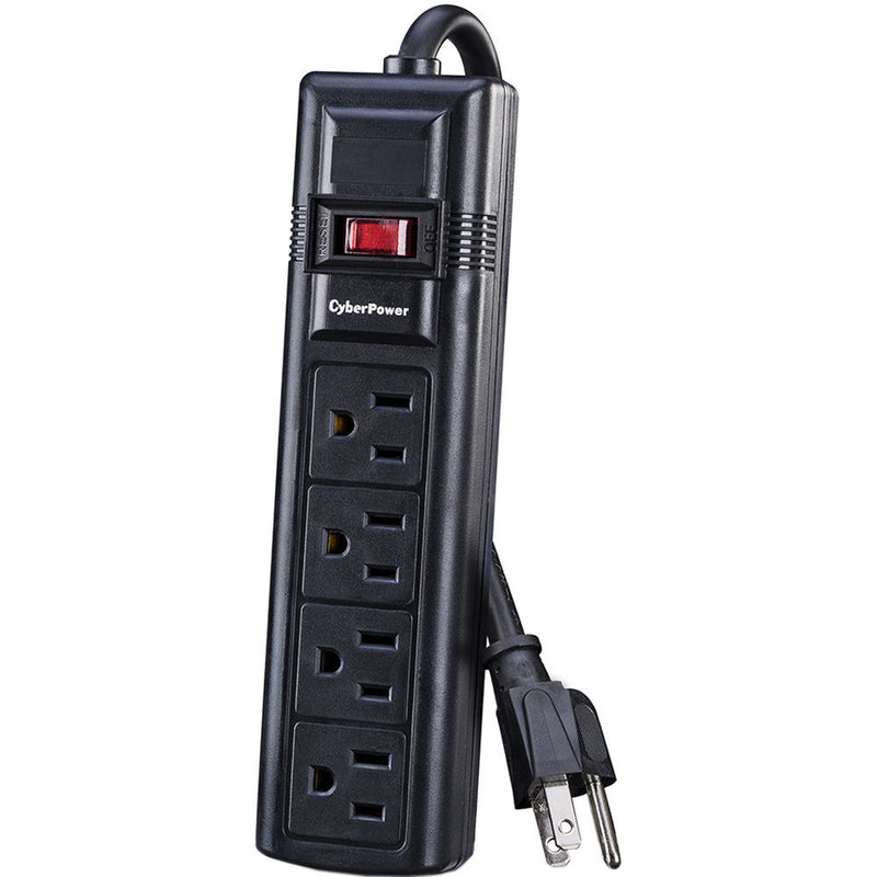 CyberPower CSB404 4-Outlet Essential Series Surge Protector (Black)