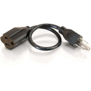 C2G 18 AWG Outlet Saver Power Extension Cord NEMA 5-15P to NEMA 5-15R (3')