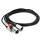 Hosa Technology 3.5" Stereo Mini to Dual 3-Pin XLR Male Breakout Cable (3')