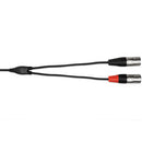 Hosa Technology 3.5" Stereo Mini to Dual 3-Pin XLR Male Breakout Cable (15')