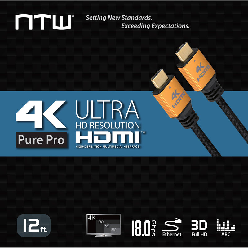 NTW Ultra HD PURE PRO High-Speed HDMI Cable with Ethernet (12')