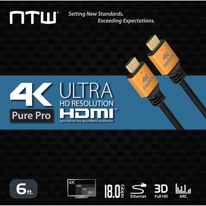 NTW Ultra HD PURE PRO High-Speed HDMI Cable with Ethernet (6')