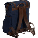 Barber Shop Mop Top Camera Backpack (Canvas & Leather, Blue & Dark Brown)