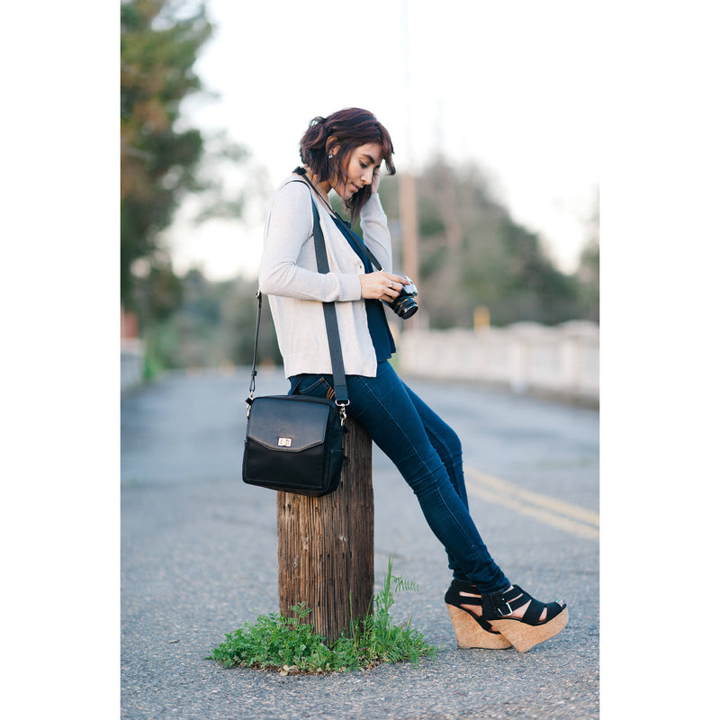 Jo Totes Granada Camera Bag (Black, Nylon & Leather)