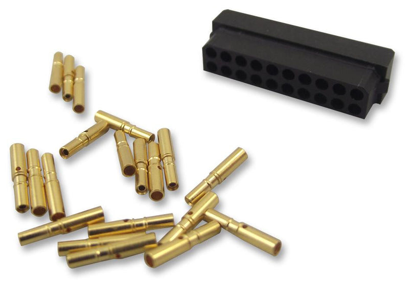 HARWIN M80-8882005 Wire-To-Board Connector, 2 mm, 20 Contacts, Receptacle, Datamate L-Tek M80 Series, Crimp, 2 Rows