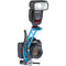 ProMediaGear BBX Boomerang Flash Bracket with Universal QR Plate (Blue, Right-Handed)