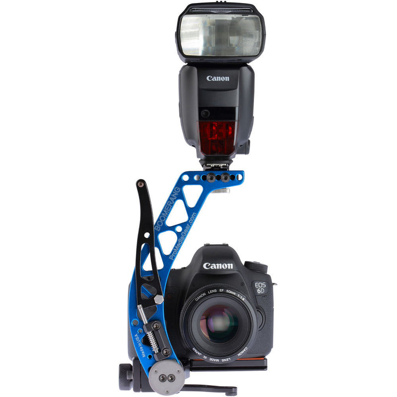 ProMediaGear BBX Boomerang Flash Bracket with Universal QR Plate (Blue, Right-Handed)