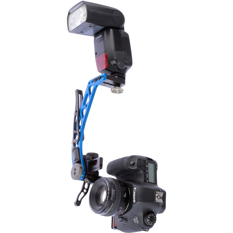 ProMediaGear BBX Boomerang Flash Bracket with Universal QR Plate (Blue, Right-Handed)