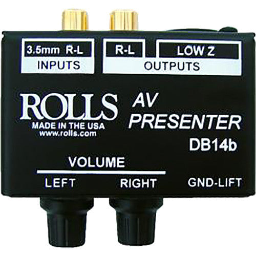 Rolls DB14 Director Stereo Direct Box/Signal Separator with Individual Attenuator Controls, RCA I/O's and XLR Balanced Output
