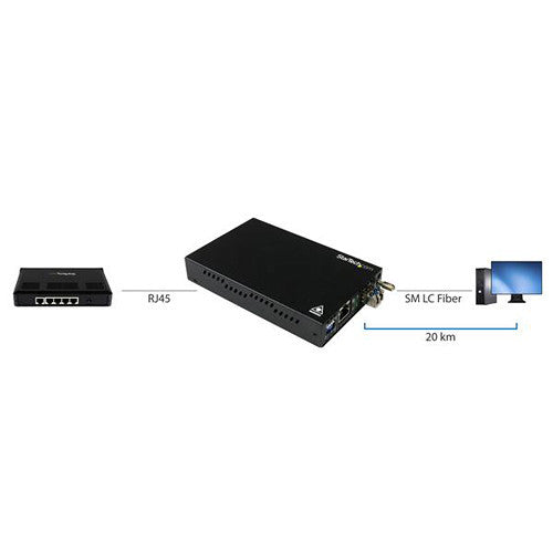 StarTech 1000 Mb/s Gigabit Single-Mode Ethernet Copper to Fiber Media Converter