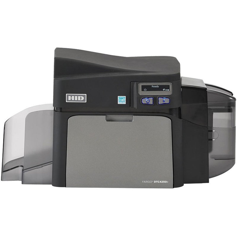 Fargo DTC4250e Single-Sided ID Card Printer with Same-Side Input/Output Card Hopper, Ethernet, Internal Print Server, & USB