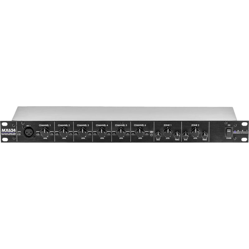 ART MX624 - 6-Channel Stereo Mixer with Two Zone Outputs