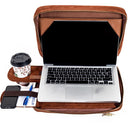 TaboLap Workstation Laptop Case for up to 13" Device (Suede Leather, Saddle Brown)