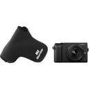 MegaGear Ultra-Light Neoprene Camera Case for Lumix DMC-GX85K with 14-140mm (Black)