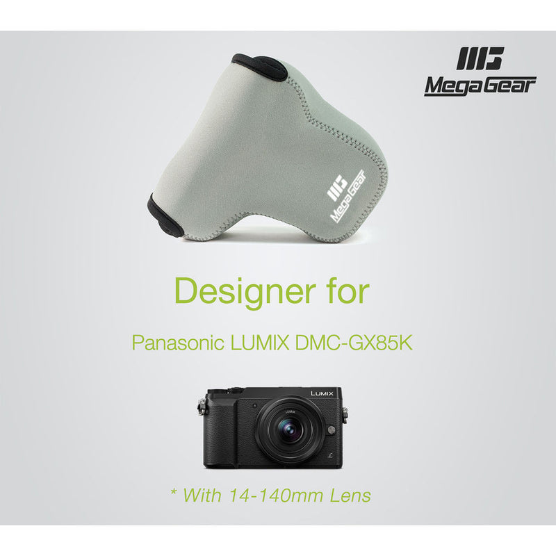 MegaGear Ultra-Light Neoprene Camera Case for Lumix DMC-GX85K with 14-140mm (Gray)