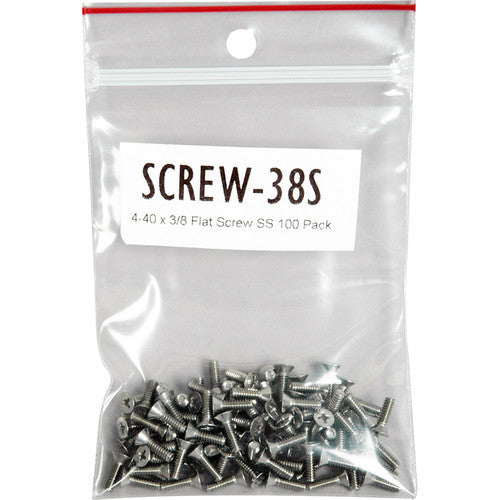 TecNec 38B Flat Head Screws with Nut & Washers Kit (Stainless Steel, 100-Pack)